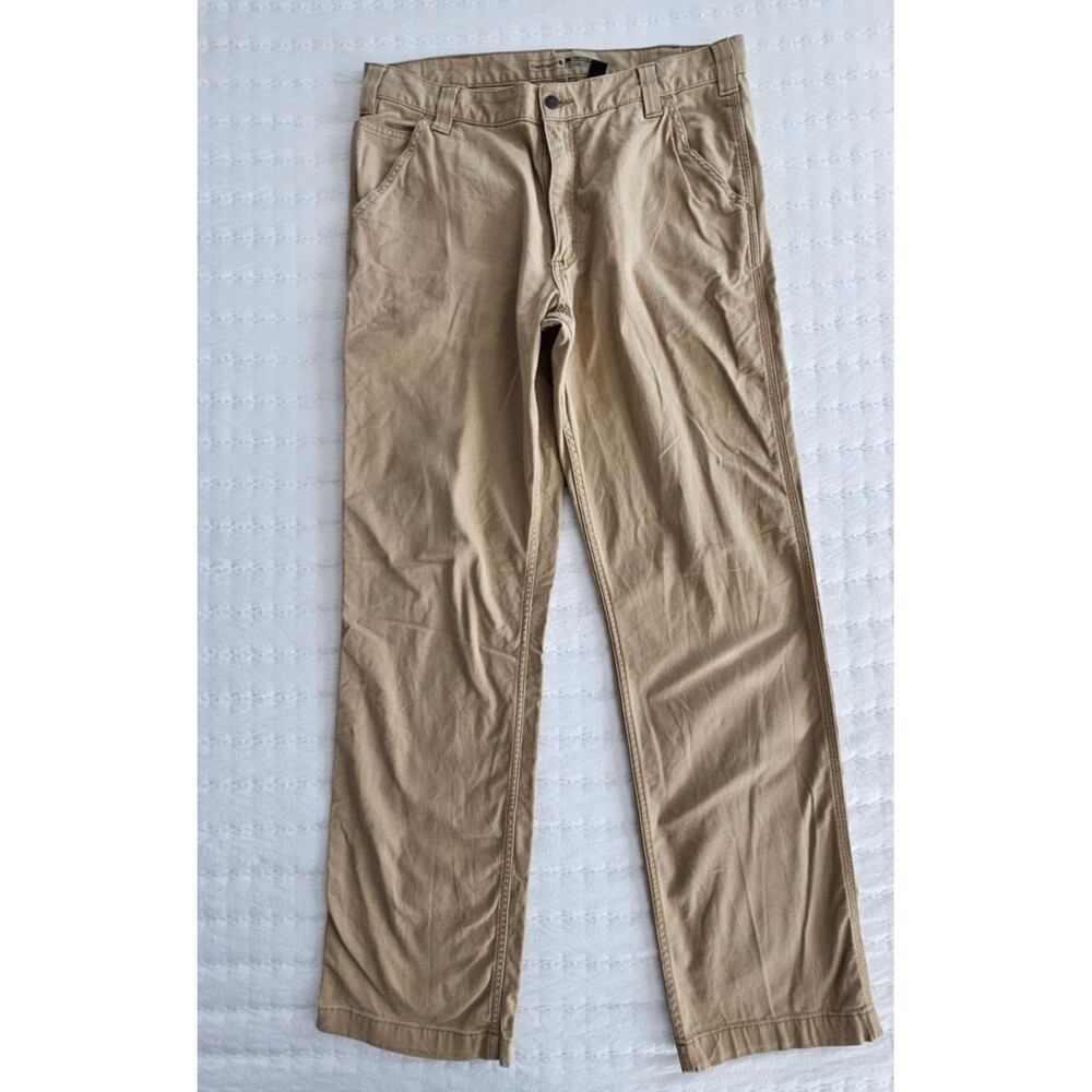 Carhartt Rugged Flex Work Pants Mens 36x34 Relaxed Fit Beige Work Pants